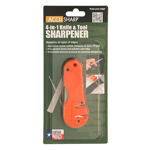 Accusharp 028C Orange 4-in-1 Knife & Tool Sharpener