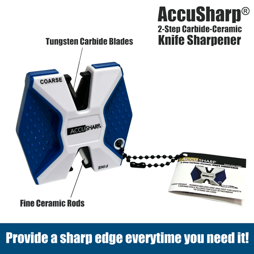 AccuSharp 2-Stage Diamond-Honed Tungsten Carbide 4-in-1 Knife & Tool  Sharpener - Power Townsend Company