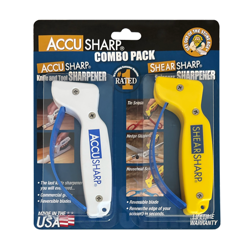  AccuSharp Knife & Tool Sharpener 2 Pack - Knife Sharpeners for  Kitchen Knives, Pocket Knives, Serrated Blades, Axes & Machetes -  Diamond-Honed Tungsten Carbide Sharpens, Restores, & Repairs - Set of